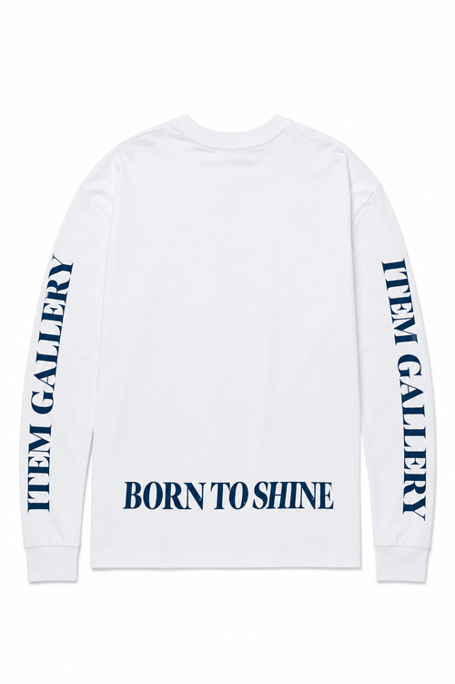 "Born To Shine" long-sleeved T-shirt - navy blue