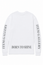 "Born To Shine" Long-sleeve Top - Grey