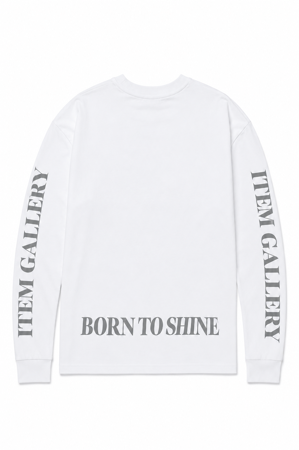 "Born To Shine" Long-sleeve Top - Grey