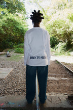 "Born To Shine" long-sleeved T-shirt - navy blue